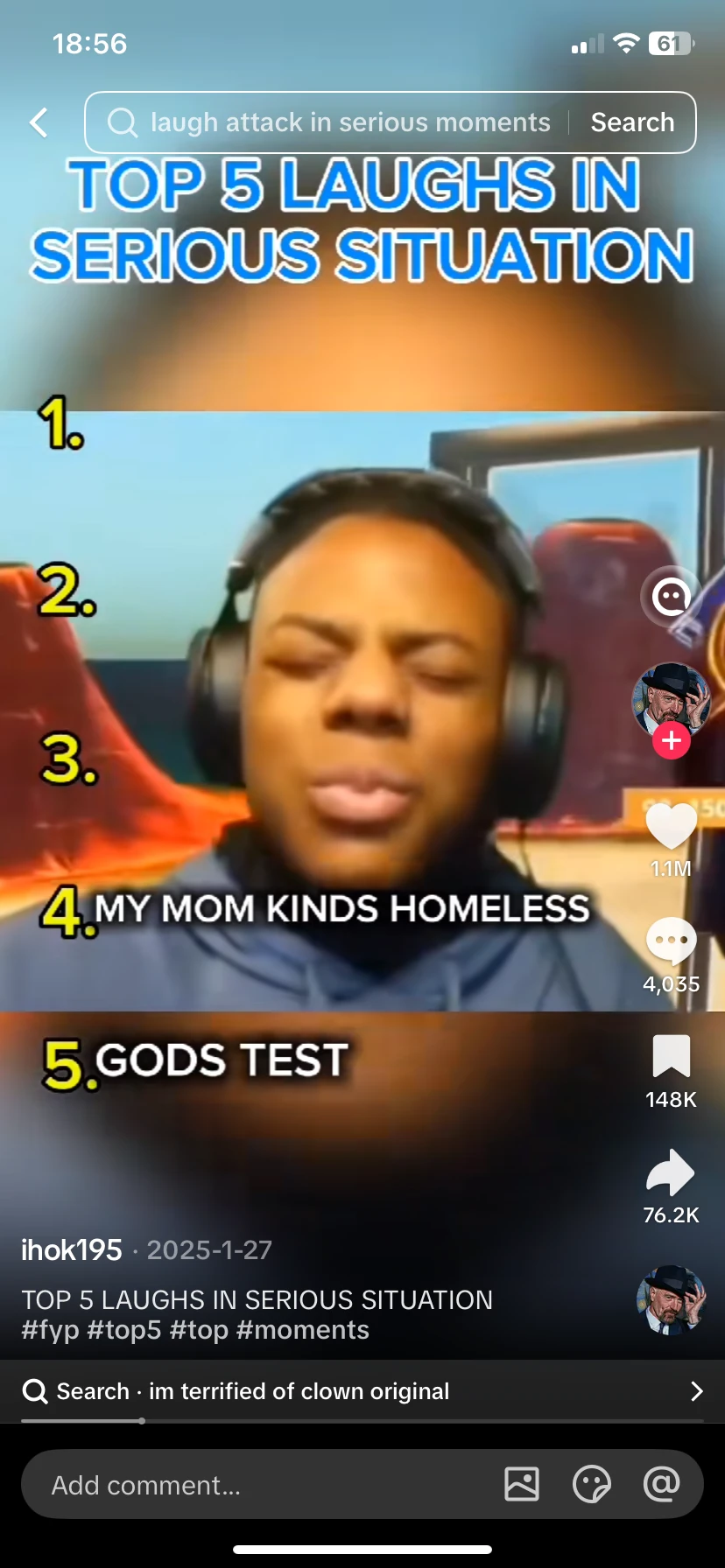 Exemple de TikTok viral au format classement Top 5
